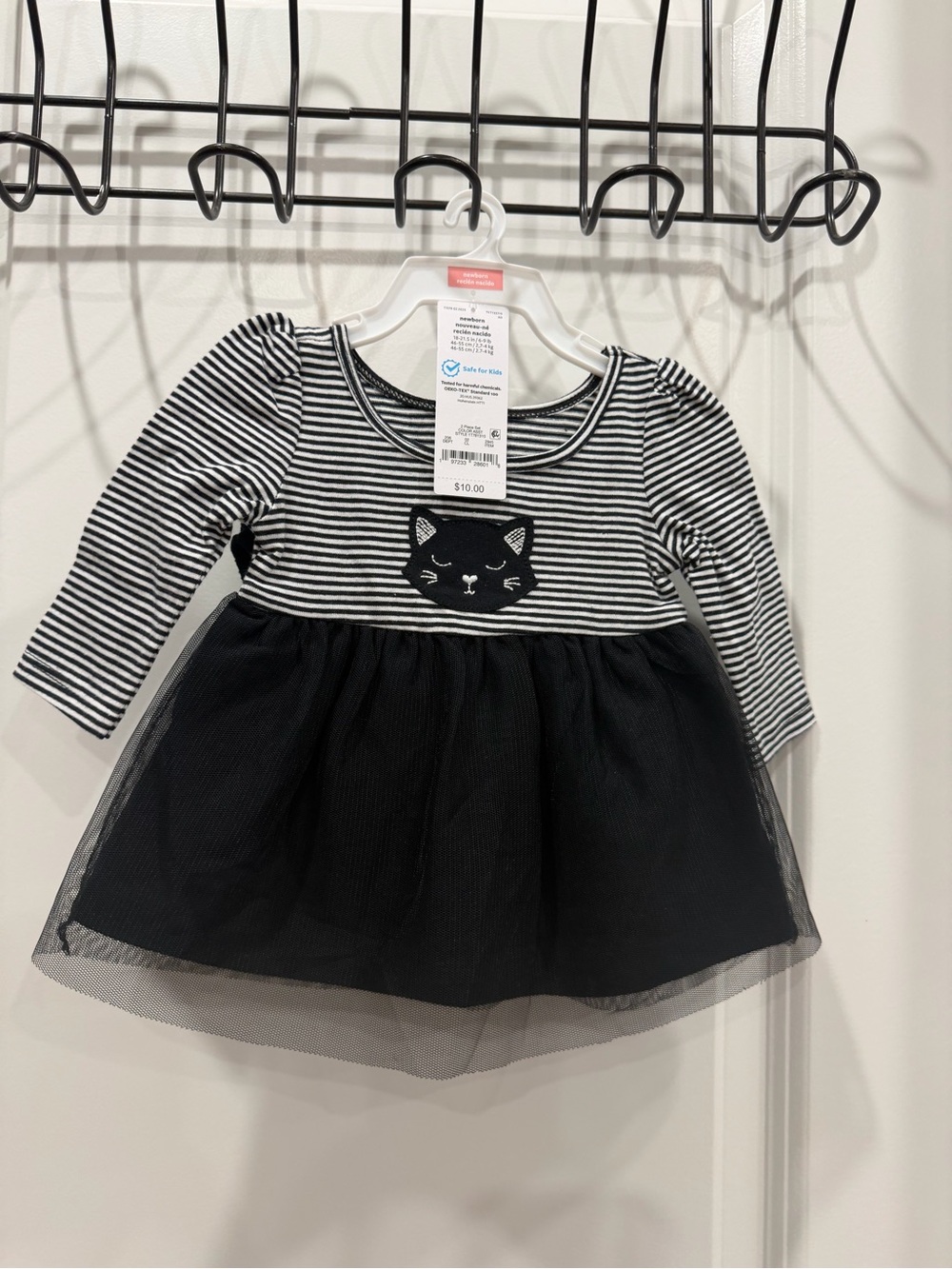 Carter’s Striped Black & White Cat Tutu Dress